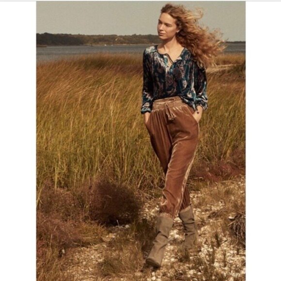 NWOT Anthropologie Faustine Velvet Peasant Blouse X Small XS - Picture 4 of 9